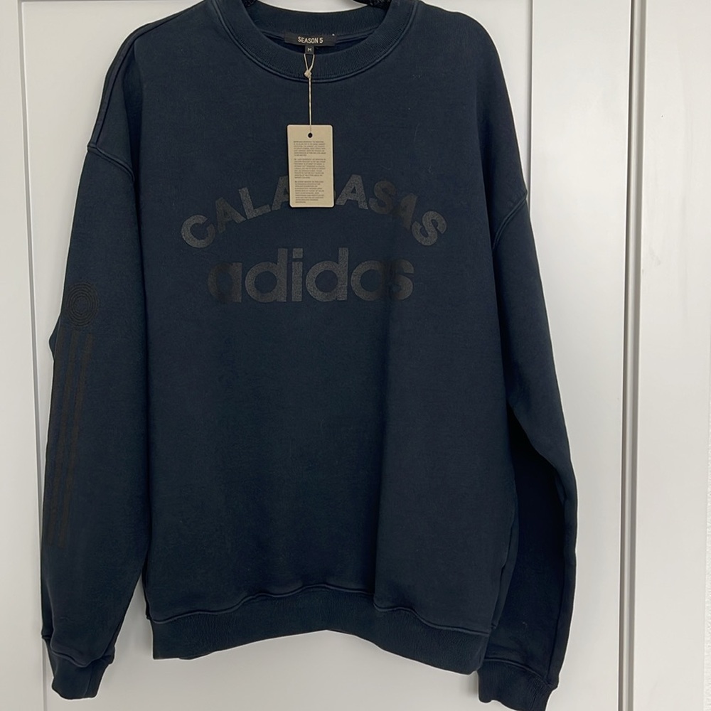 NWT YEEZY Season 5 Calabasas Adidas black crew neck sweatshirt